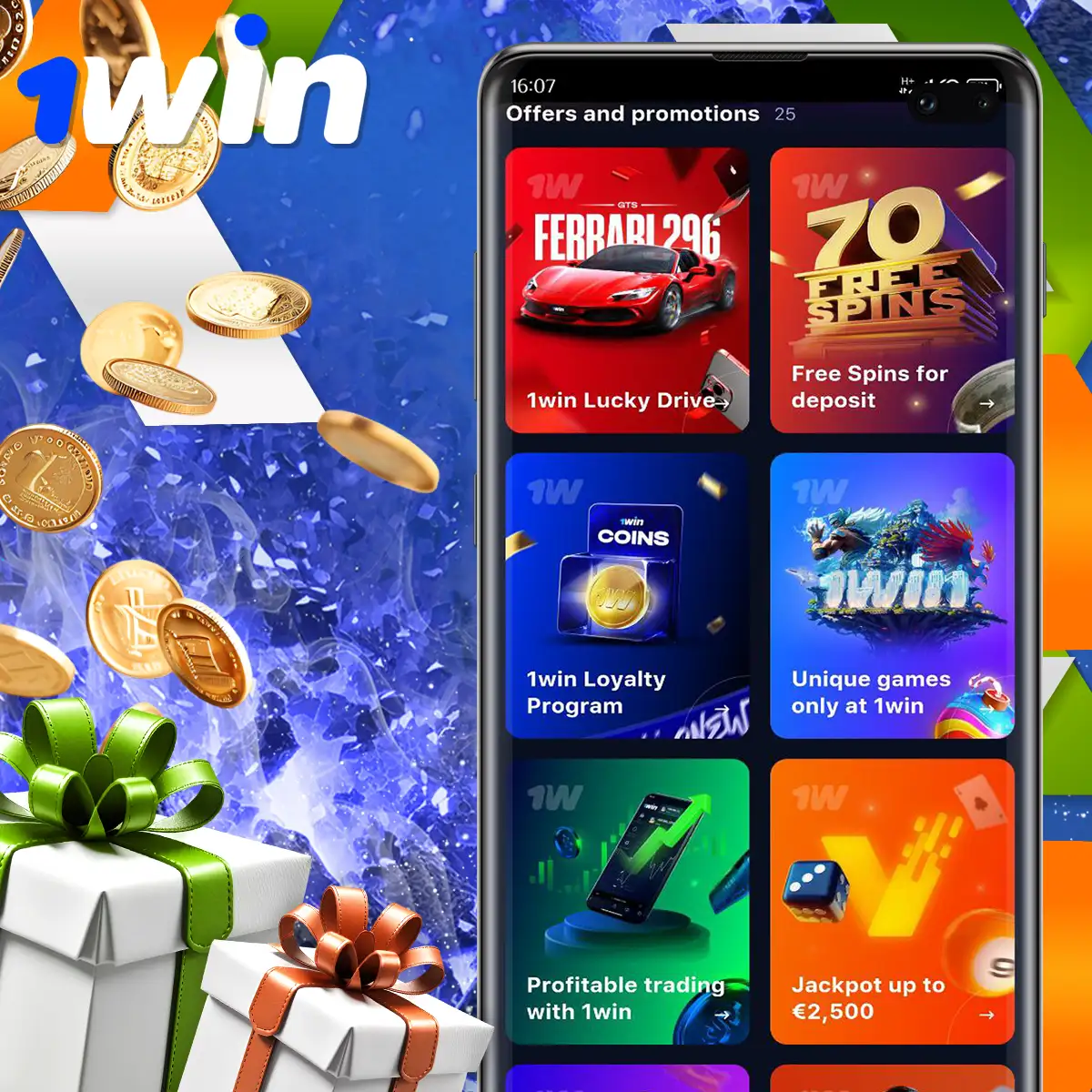 Bonuses on the 1Win India app