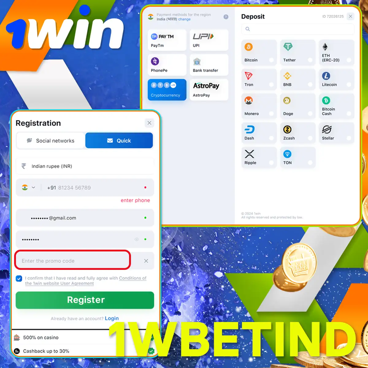 Welcome Bonus at 1Win India Casino