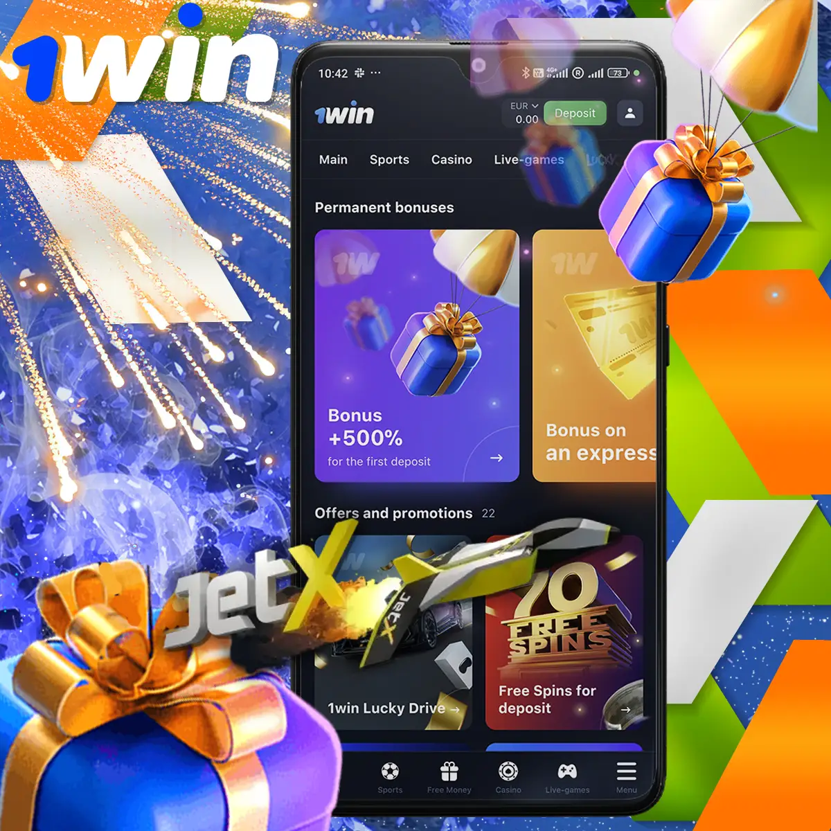 1win Welcome Bonus for JetX